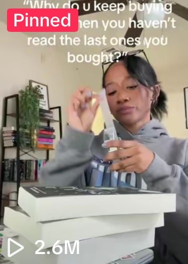 TikTok video reading the last books bought